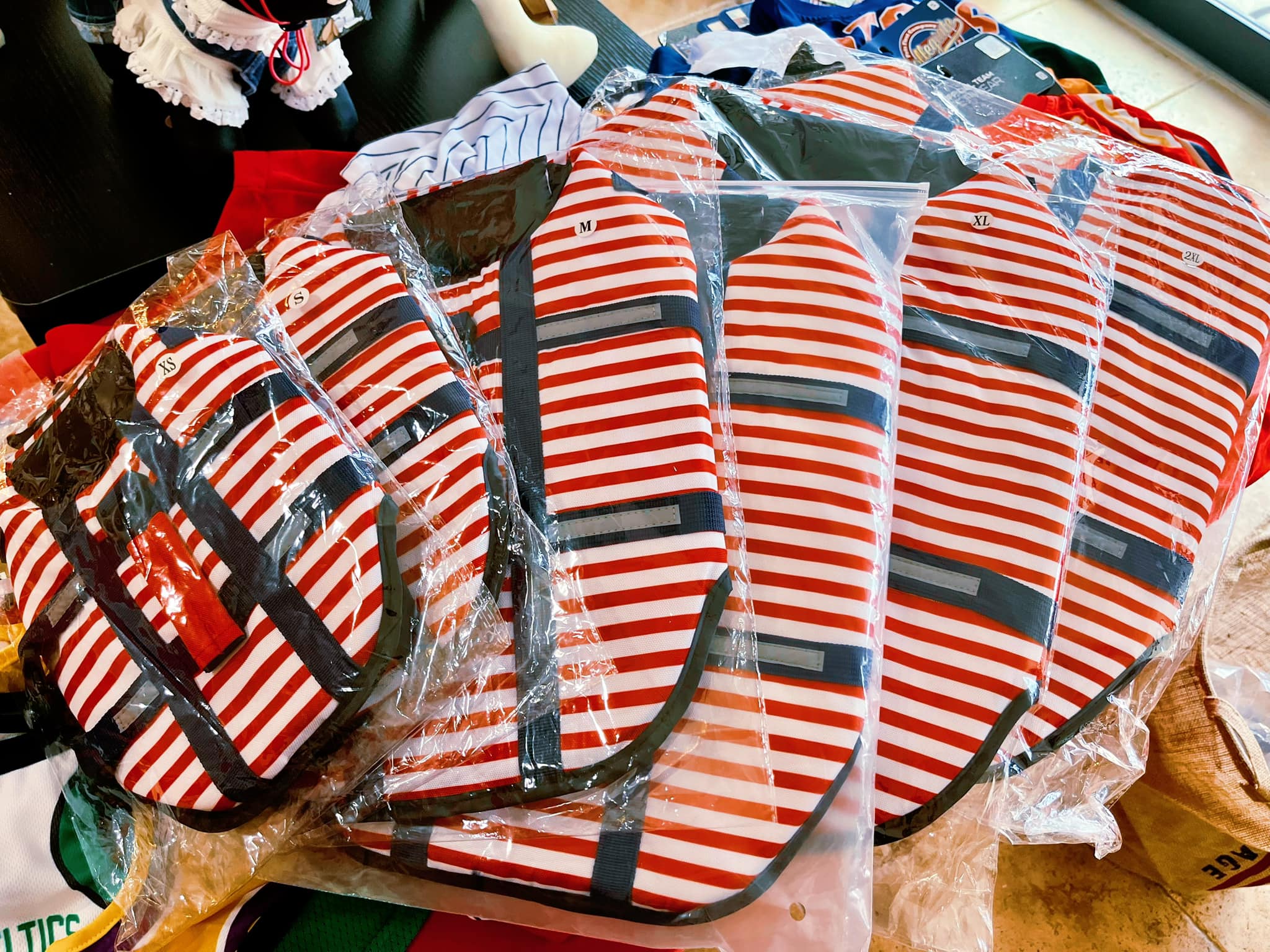 Dog Life Jacket – Striped Design with Safety Handle