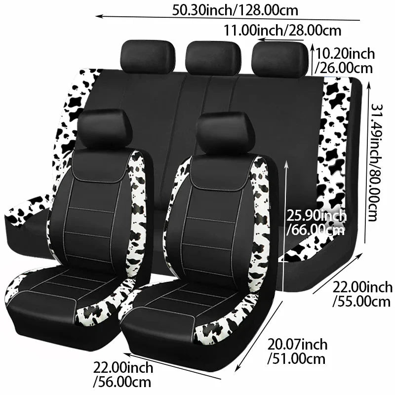 AUTO PLUS Universal Printing Faux Leather Car Seat Covers Fit For Most Car SUV Truck Van Car Accessories Interior