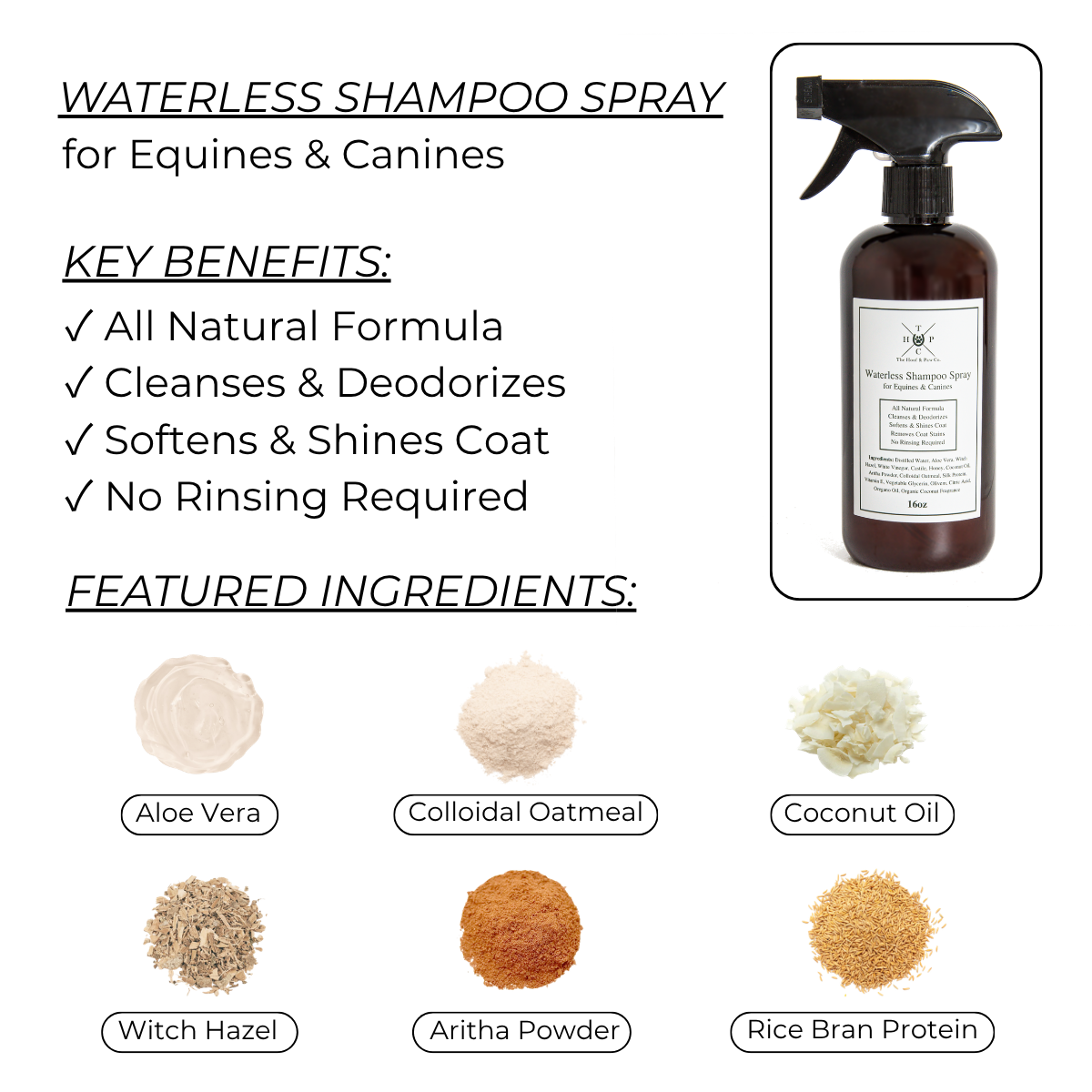 Waterless Shampoo Spray for Dogs & Horses